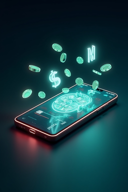 Móvil con app de casino